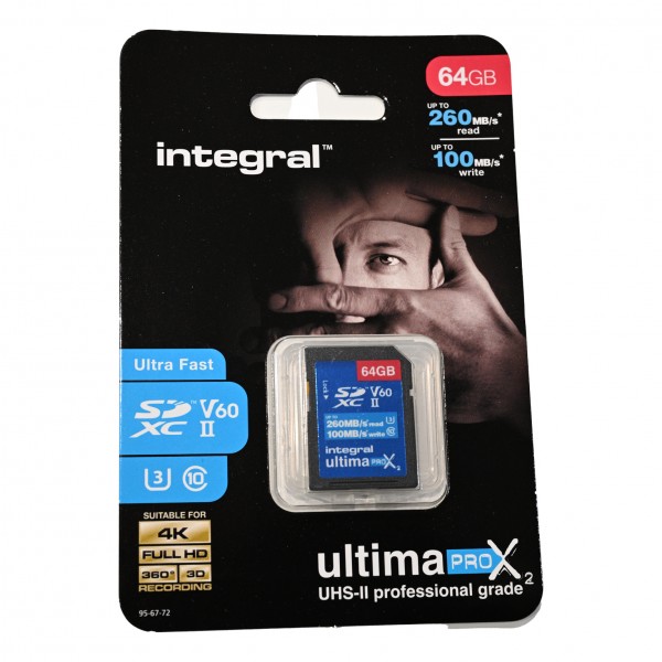 Integral SDXC 64GB UHS-II U3 V60 : Carte Mémoire Haute Performance